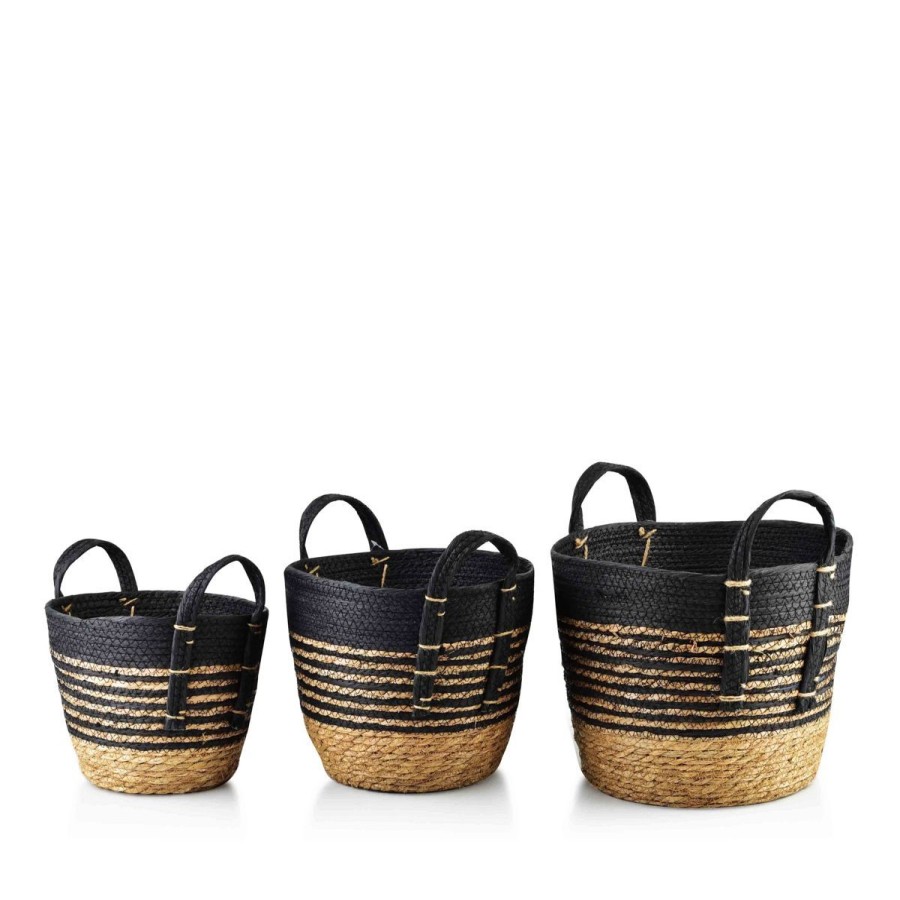 Hot MONDEX Komplet Koszy Bali 30X24 Cm; 26X22 Cm; 20X18 Cm 3 Szt. Bezowy