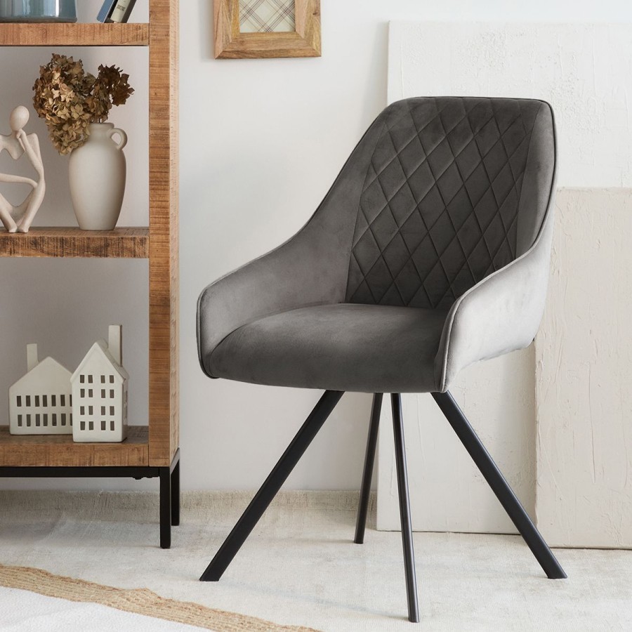 Clearance HOMLA Krzeslo Laurent Obrotowe Biale 54X55X85 Cm, Sh: 50Cm Szary