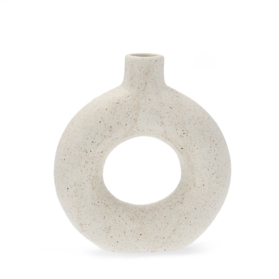 New HOMLA Wazon Novo Z Dziura 19X5,5X21 Cm Bialy