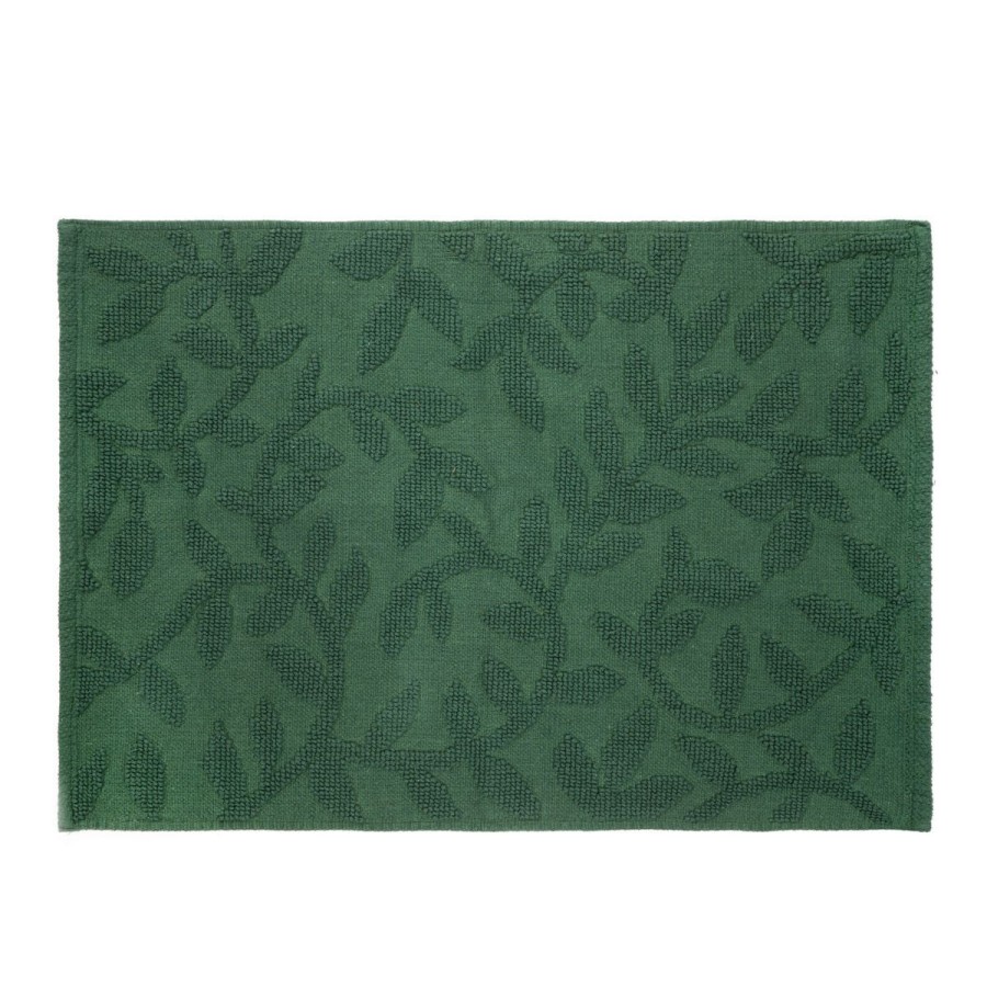 Hot HOMLA Dywanik Lazienkowy Chelli Zakardowy Zielony W Listki 50X70Cm